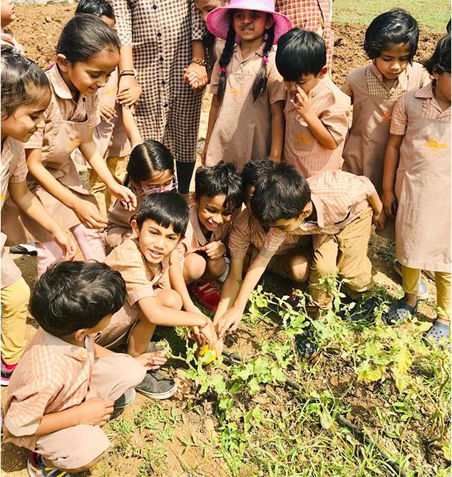 Students on educational field trip